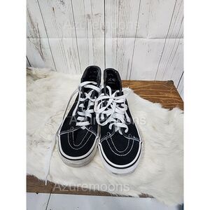 Vans Unisex US 4-Hi Lace Skate Shoes Black Canvas High Top